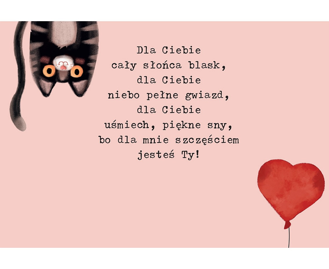 Greeting Card B6 Valentine's Day Card Cat With Balloon, 1 pc.